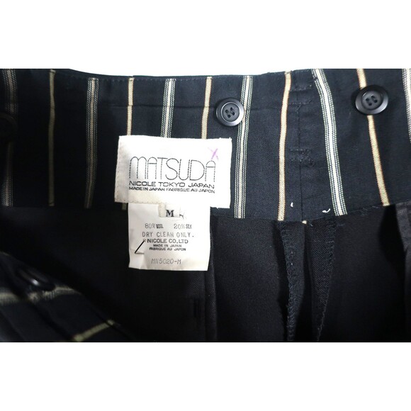 VTG Matsuda Japan Nicole Black Men's Wool Silk High Waist Pants Pleats 32 x 43 M - Picture 15 of 15